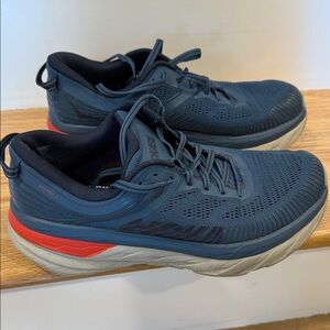 Hoka Navy and Red Running Shoes